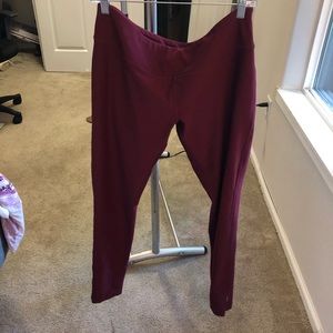 Maroon yoga pants